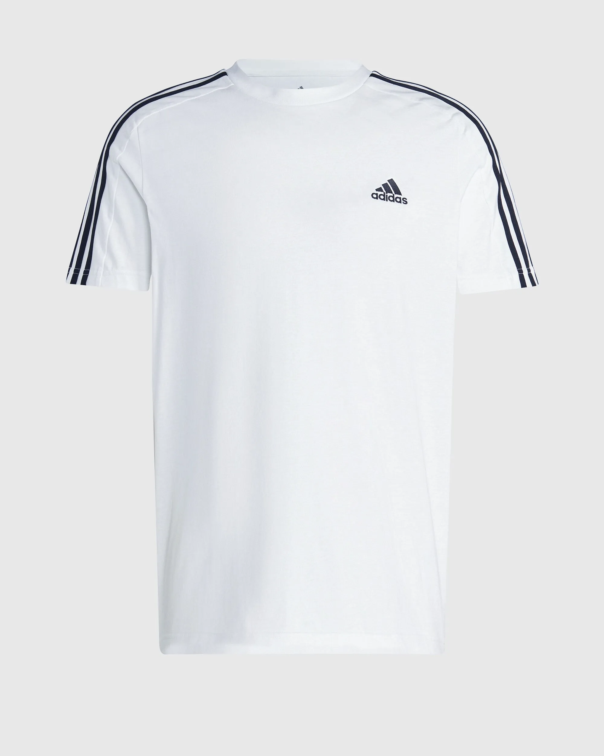 Adidas T-shirt Essentials Single Jersey 3-Stripes Bianco Uomo