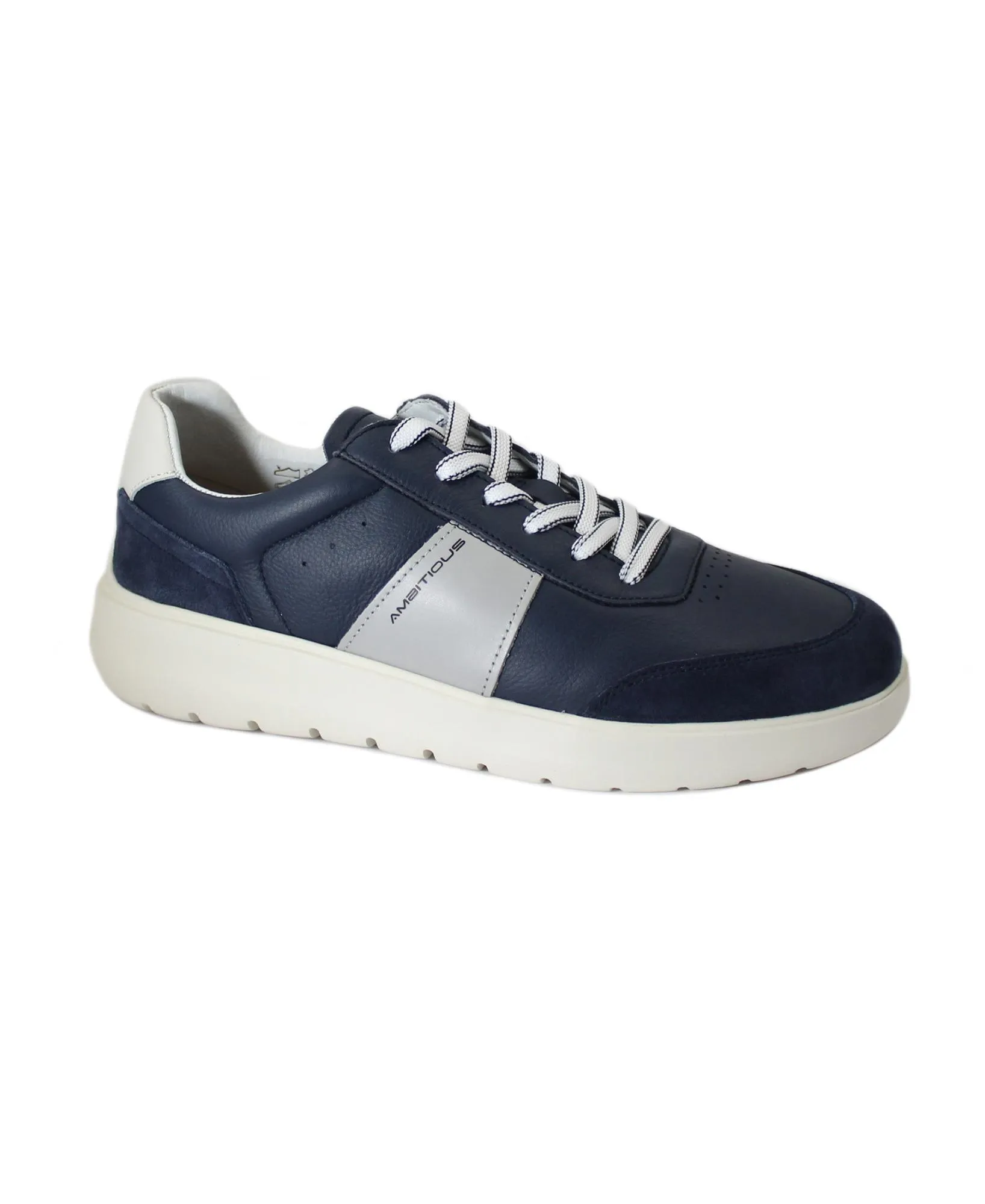 AMBITIOUS 12863 1785 navy blu scarpe uomo sneakers lacci pelle light