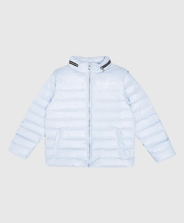 Balmain Piumino blu da bambino con logo BU2P57N00131214