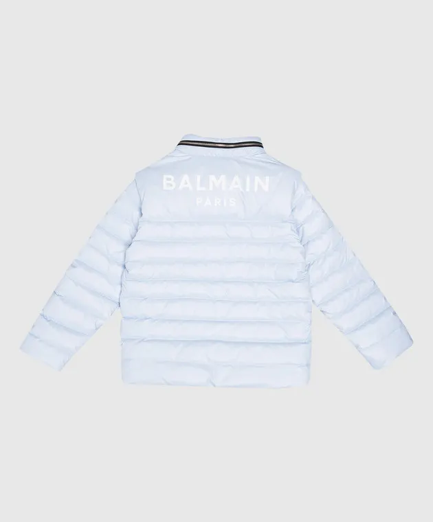 Balmain Piumino blu da bambino con logo BU2P57N00131214