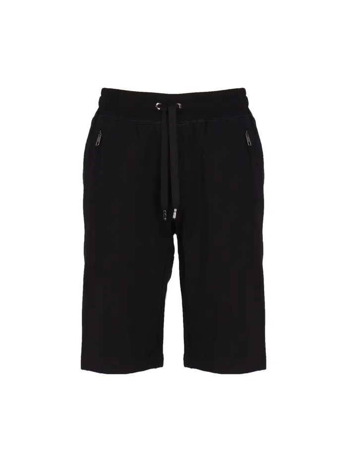 Bermuda jogging in jersey con placca logata