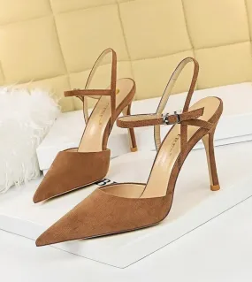 Bigtree Summer Luxury Women Pu Leather Red Nude Tacones Heels Sandals 95cm High Heels Sandals Pointed Toe Pumps Wedding