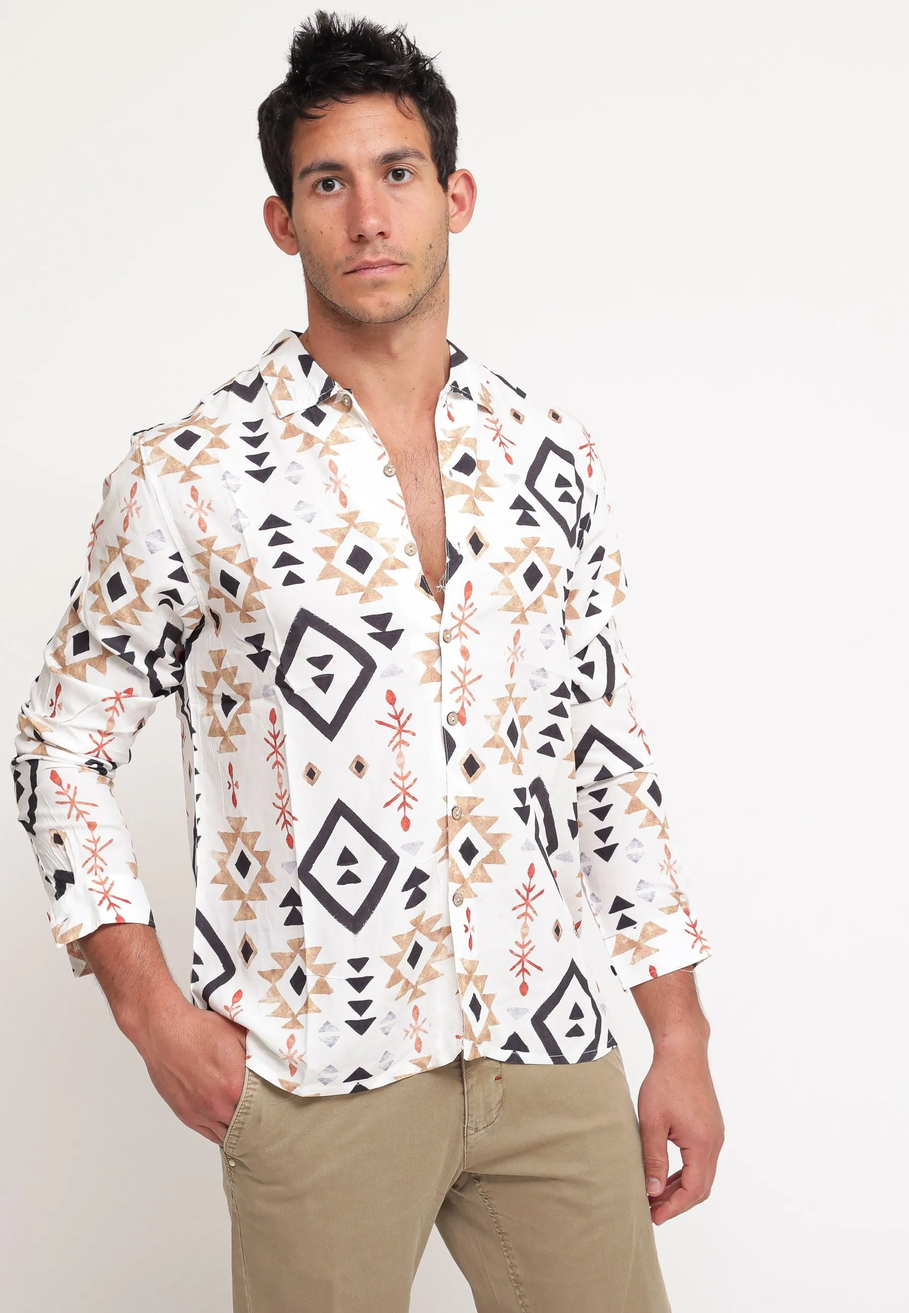 Bowling Shirt Long Sleeve Uxmal White