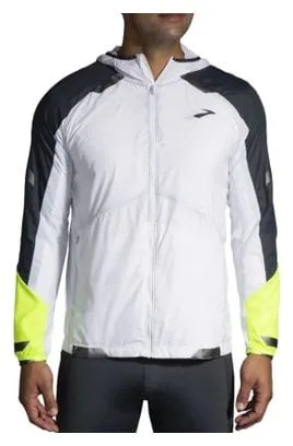 Brooks Run Visible Waterproof Jacket White Yellow