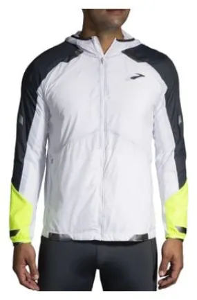 Brooks Run Visible Waterproof Jacket White Yellow