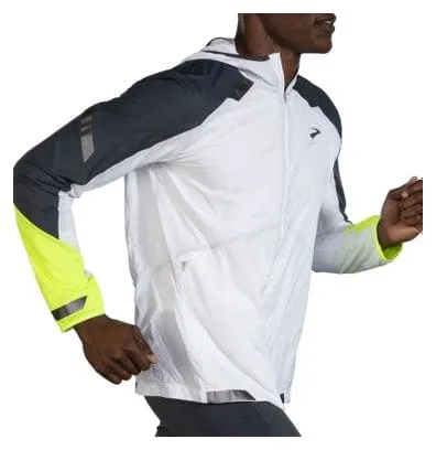 Brooks Run Visible Waterproof Jacket White Yellow