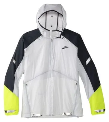 Brooks Run Visible Waterproof Jacket White Yellow