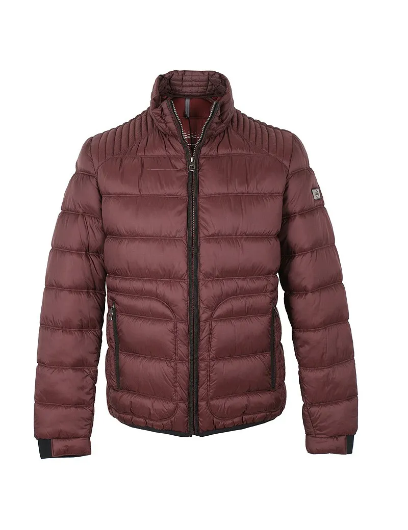 BUGATTI giubbino uomo corto invernale stile piumino rosso bordeaux