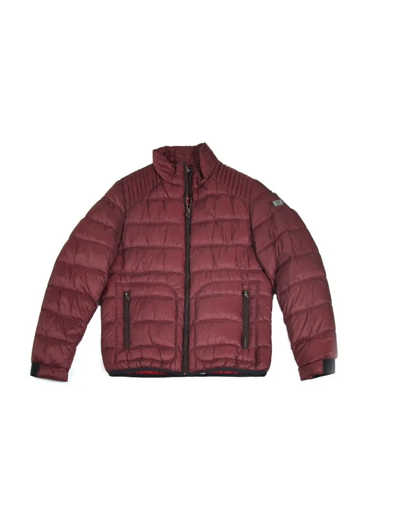 BUGATTI giubbino uomo corto invernale stile piumino rosso bordeaux