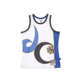 CANOTTA TIPO BASKET UOMO NBA BIG FACE BLOWN OUT FASHION JERSEY HARDWOOD CLASSICS WASWIZ WHITE/ORIGINAL TEAM COLORS