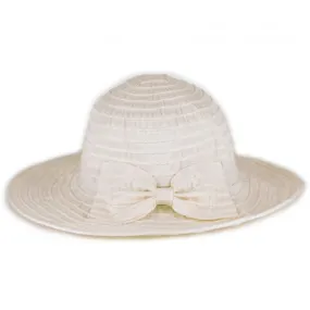 Cappello donna beige a tesa larga estivo