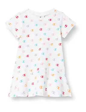 Champion Legacy American Classics all over logo girl's dress 404687 WL001 WHT white