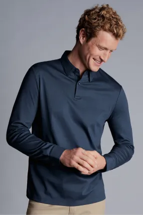 Charles Tyrwhitt - Polo a maniche lunghe in jersey tinta unita