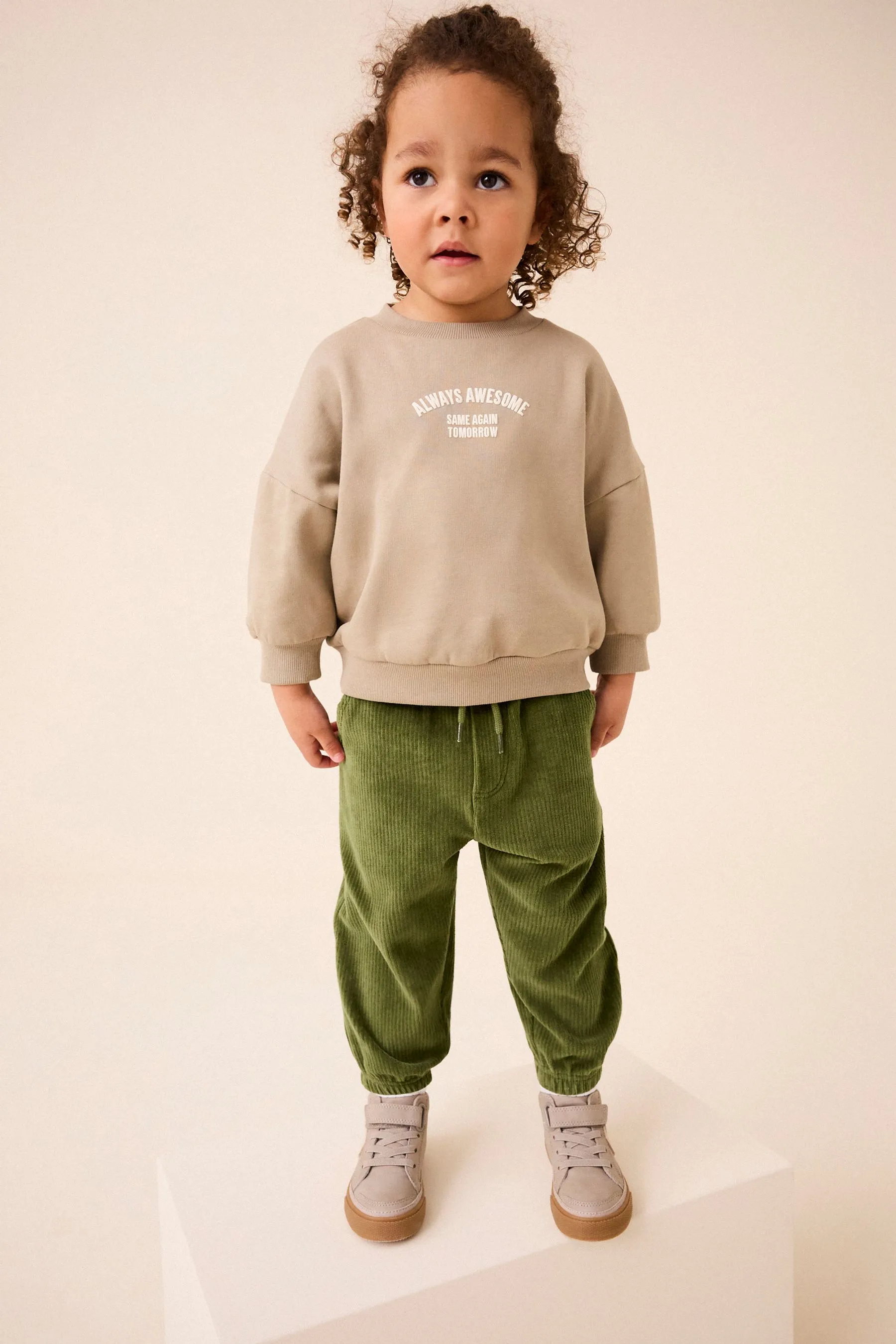 Cord Jersey Cuffed Joggers (3mths-7yrs)    