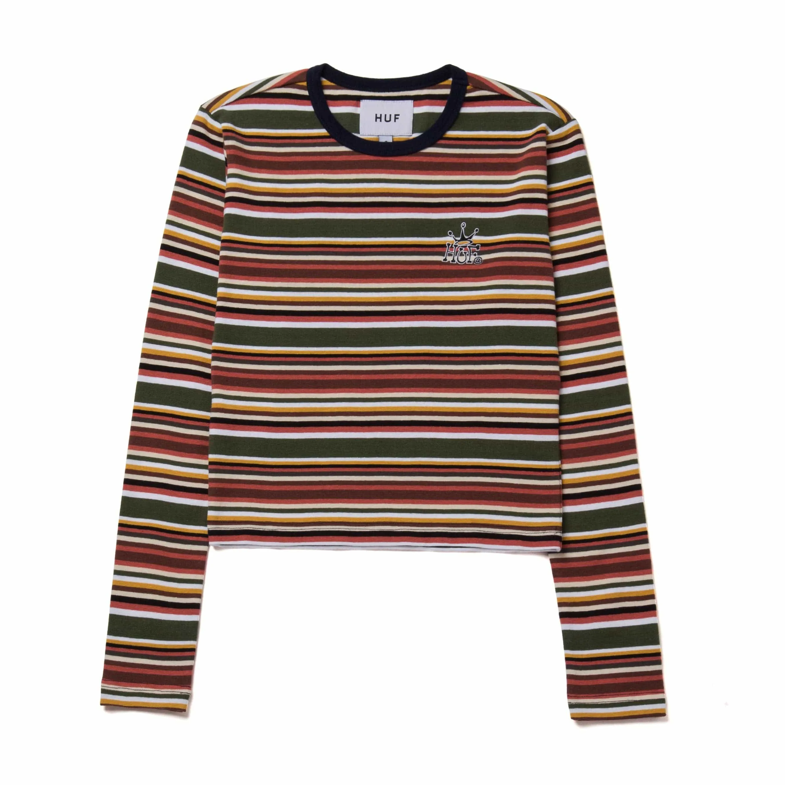 CROWN STRIPE JERSEY L/S TOP - BRICK