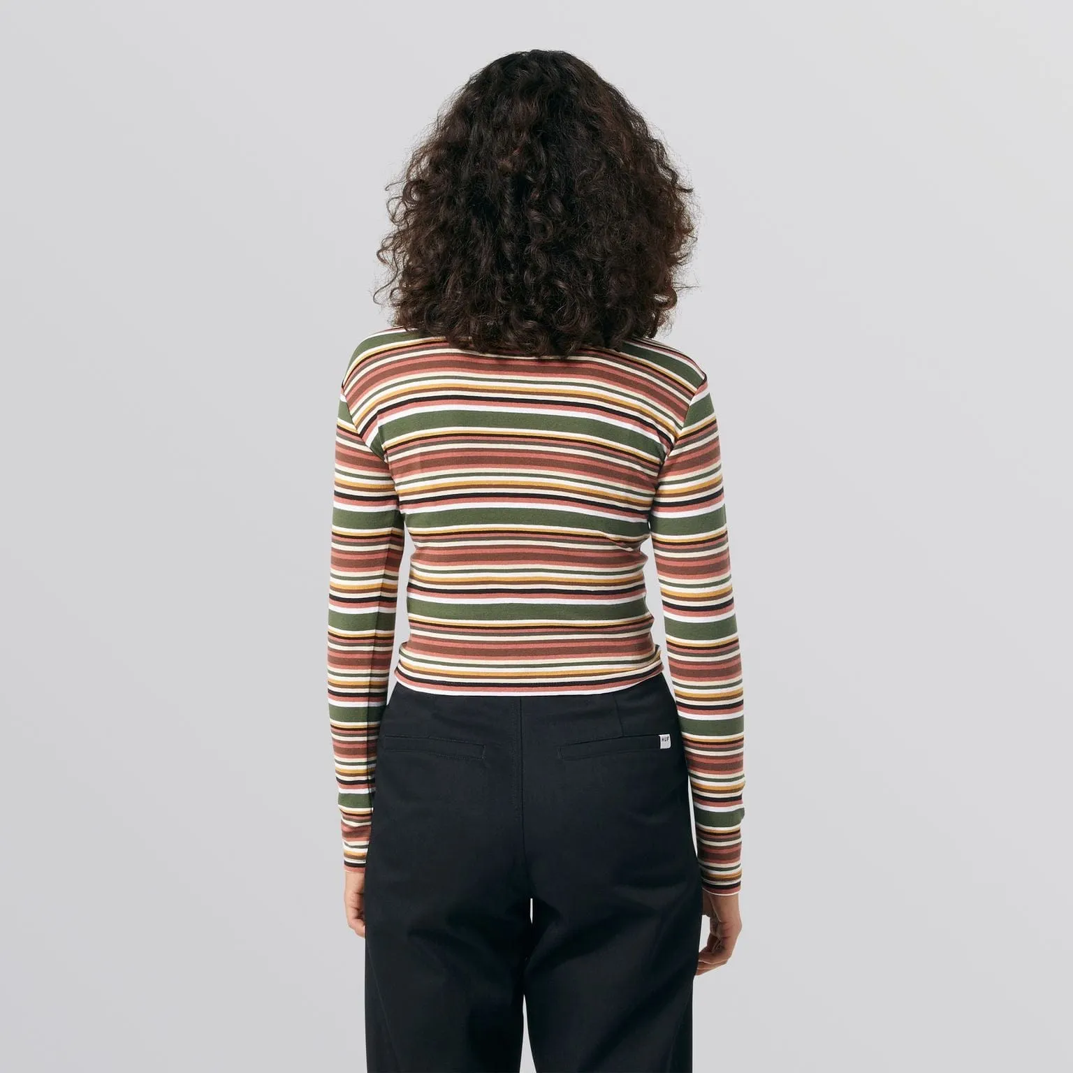 CROWN STRIPE JERSEY L/S TOP - BRICK