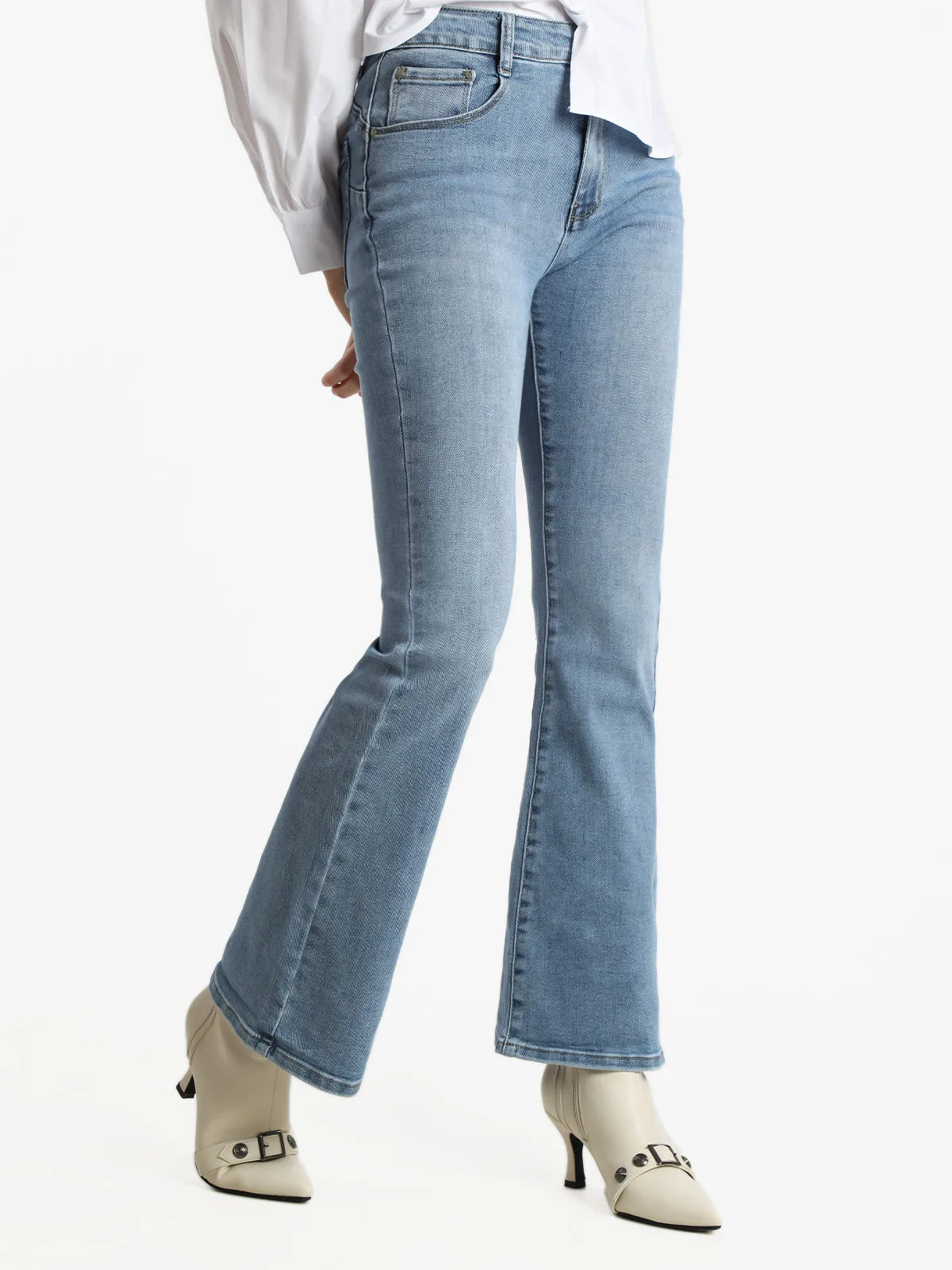 Eilous Jeans Jean femme évasé effet amincissant pus-up