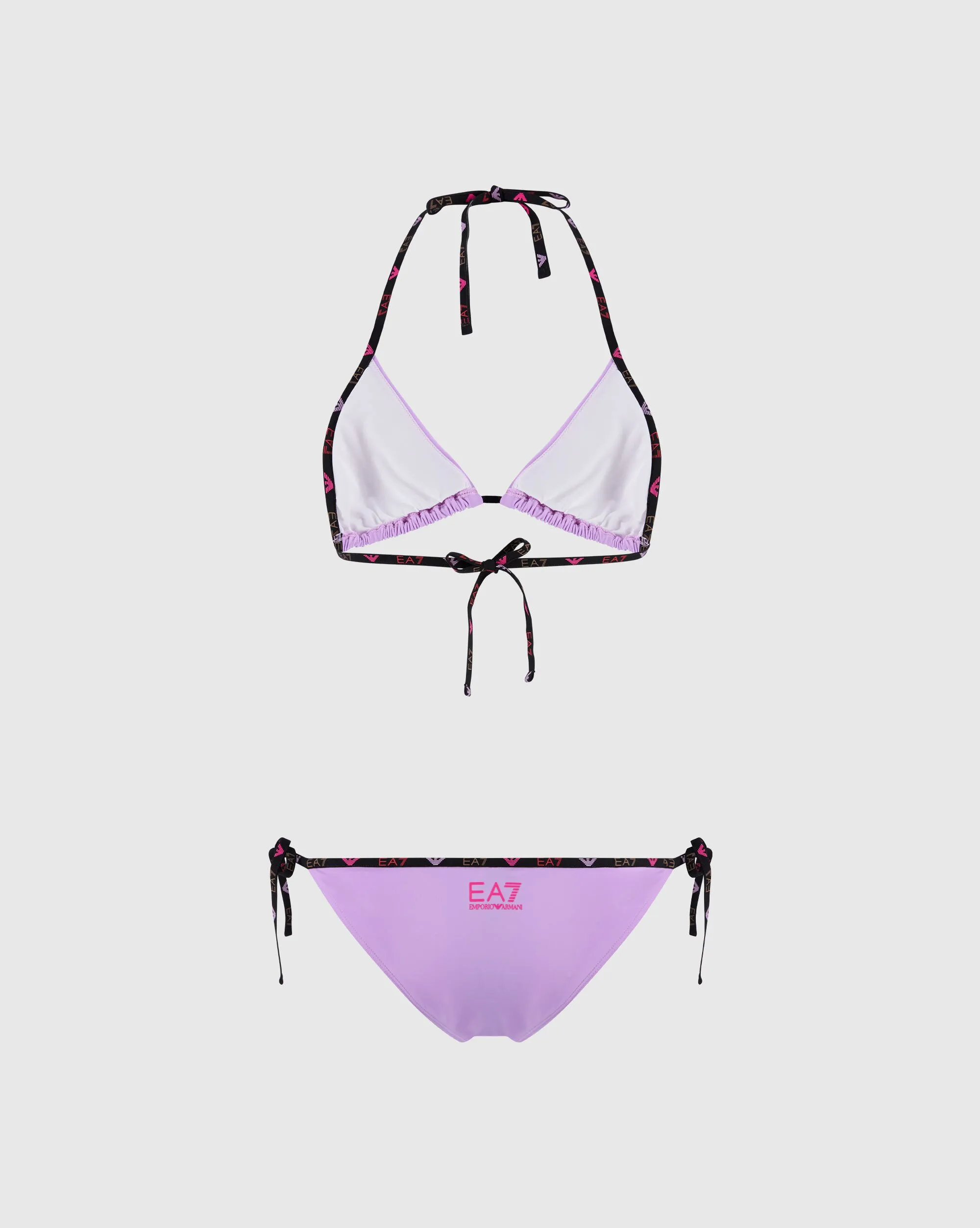 Emporio Armani EA7 Bikini 2 Pezzi a Triangolo con logo AVS Viola Donna