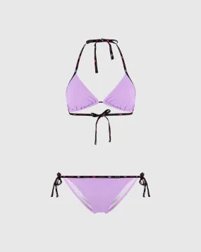 Emporio Armani EA7 Bikini 2 Pezzi a Triangolo con logo AVS Viola Donna