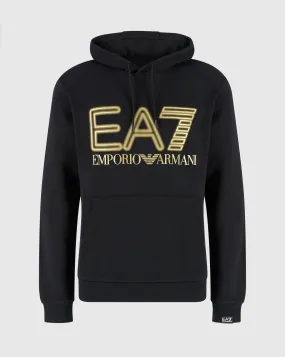 Emporio Armani EA7 Felpa con cappuccio Logo Series in cotone Nero Uomo