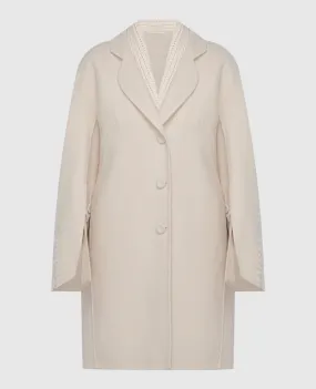 Ermanno Scervino Cappotto bianco in lana con gilet in piumino D436D310CGRHNG