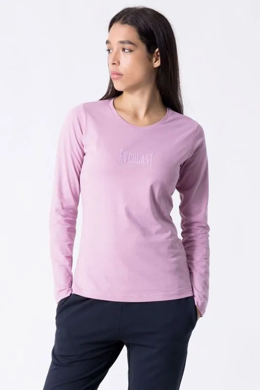 EVERLAST BASIC Violet Rose t-shirt manica lunga in jersey donna