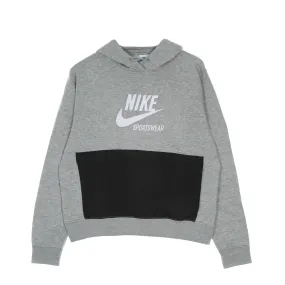 Felpa Cappuccio Donna W Fleece Hoodie Heritage Dk Grey Heather/black/white/white