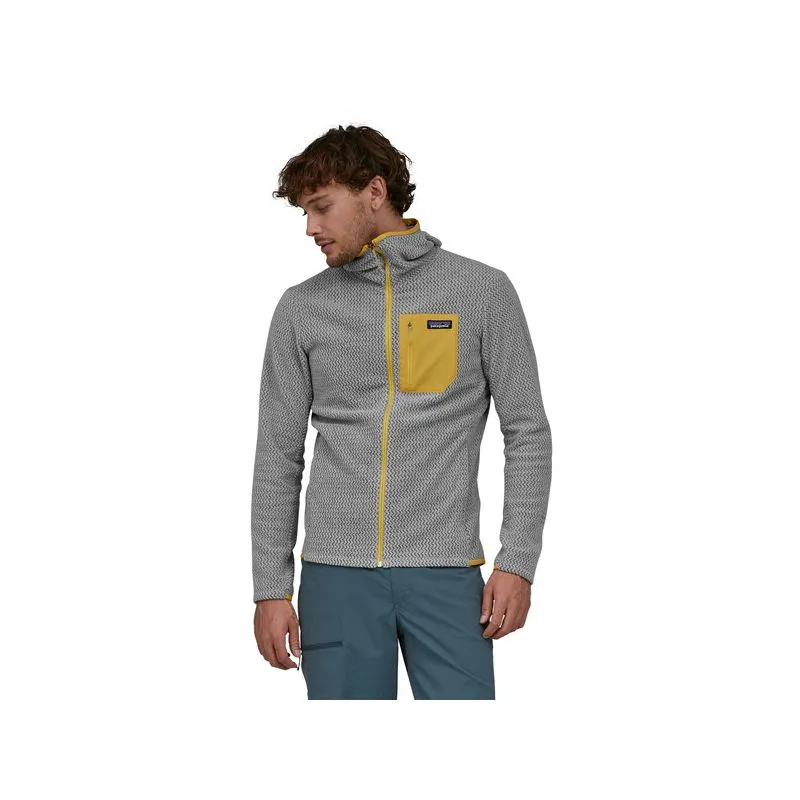 Felpa con cappuccio con zip integrale PATAGONIA R1 Air Uomo (Salt Grey)