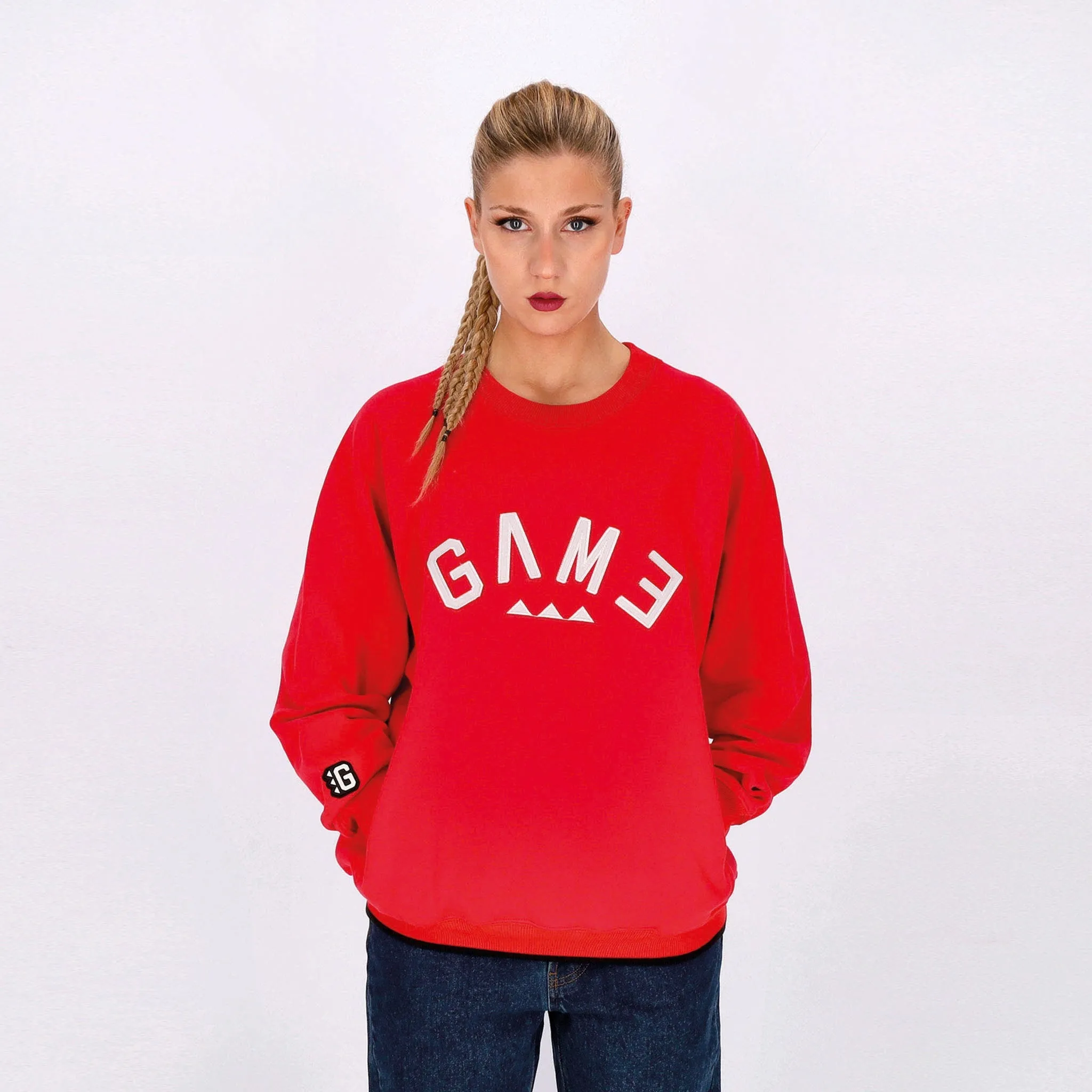 Felpa Girocollo Uomo Arch Logo Crew Royal Red