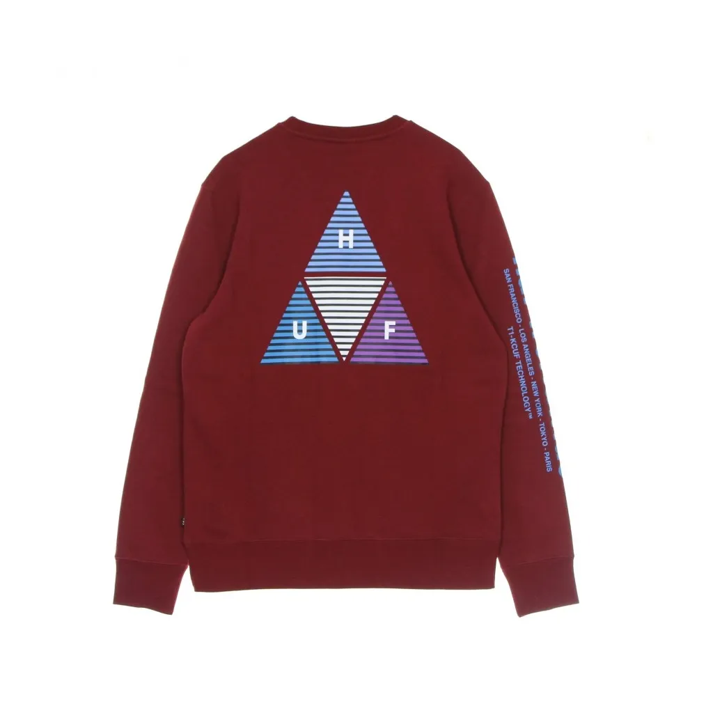 felpa girocollo uomo prism triple triangle crew BLOODSTONE