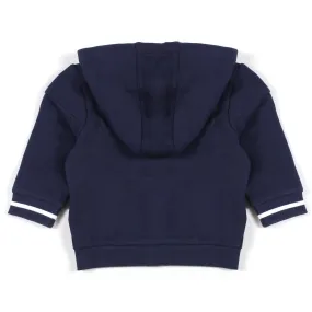 Felpa Hoodie Blu Con Dettagli Bianchi Bimbo