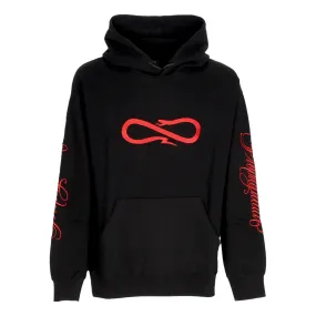 Felpa Leggera Cappuccio Uomo Logo Demon Hoodie Black