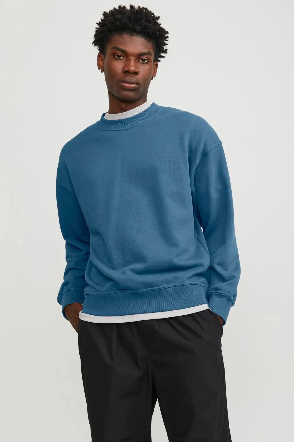 Felpa senza cappuccio Jack Jones JCOCOLLECTIVE SWEAT CREW NECK SN Blu marine