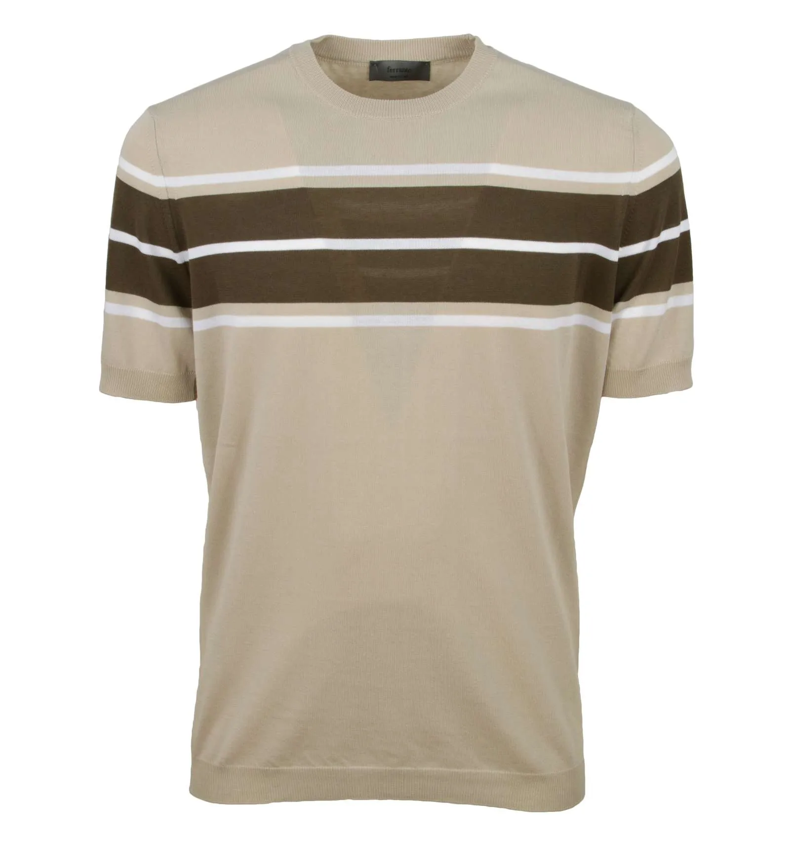 FERRANTE uomo maglia T-shirt tricot fascia beige marrone 51U29114 083