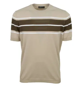 FERRANTE uomo maglia T-shirt tricot fascia beige marrone 51U29114 083