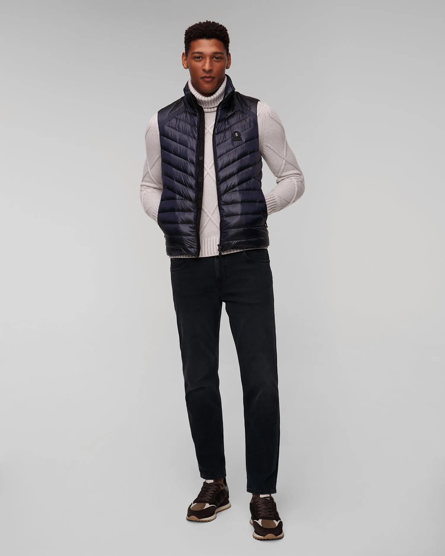 Gilet blu scuro con piumino da uomo BOGNER Lasse-D2 38486549-navy