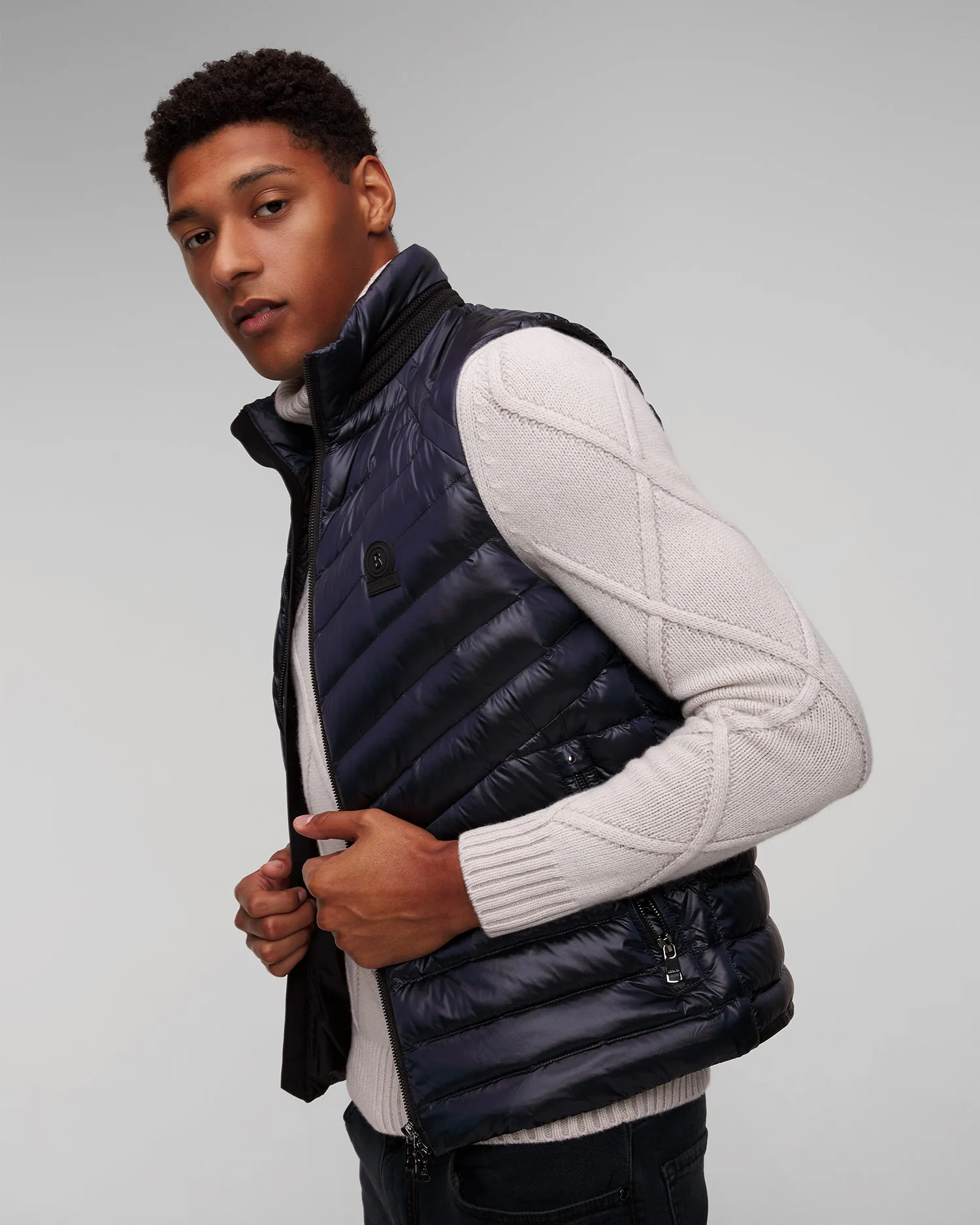 Gilet blu scuro con piumino da uomo BOGNER Lasse-D2 38486549-navy