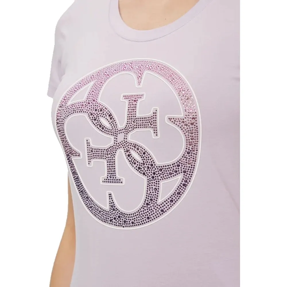 Guess T shirt donna 4G Logo W4GI29 J1314 G472 New Light Lilac