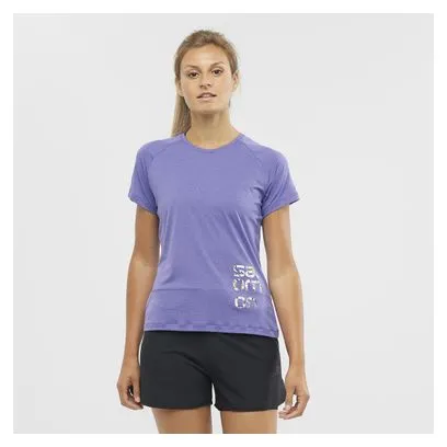 Maglia manica corta Salomon Cross Run Graphic Viola Donna