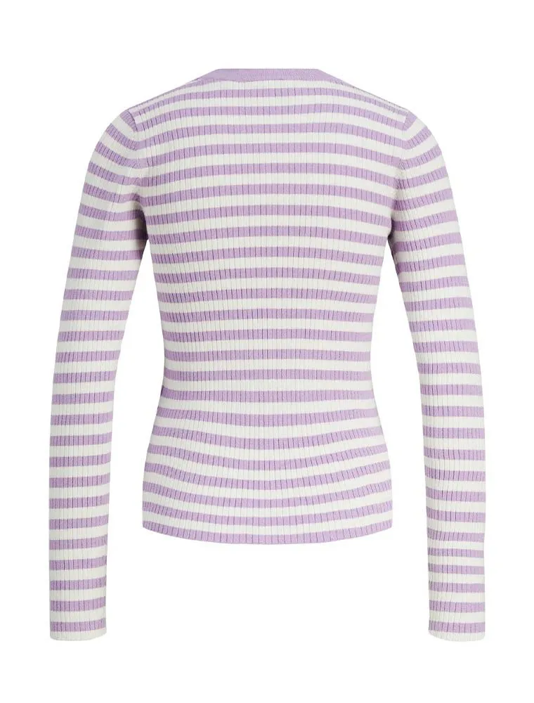 Maglia Manica Lunga Jjxx - Lilla Bianco