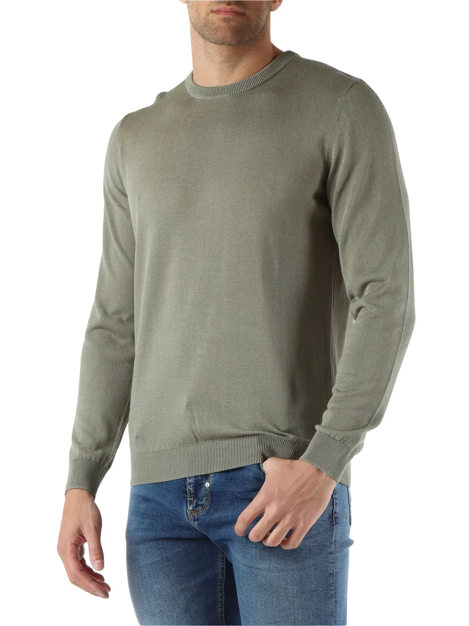 Maglia slim fit in filo di viscosa e cotone