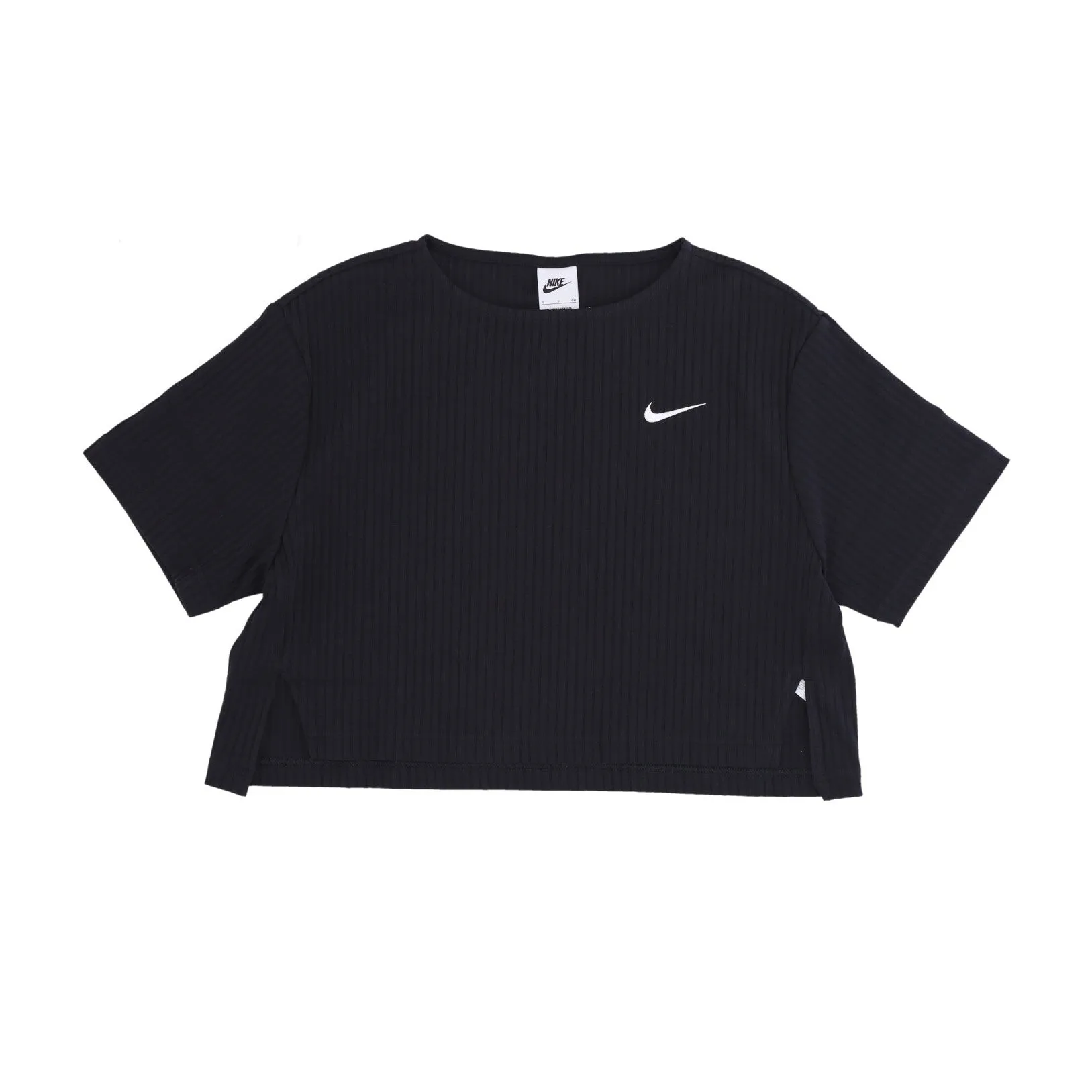 Maglietta Donna Rib Jersey Top Black/white