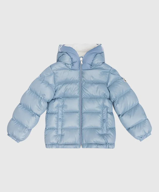 Moncler ENFANT Piumino blu da bambino Salzman con logo 1A0003468950