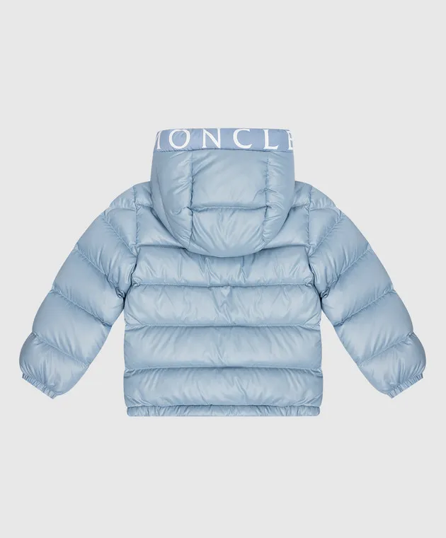 Moncler ENFANT Piumino blu da bambino Salzman con logo 1A0003468950