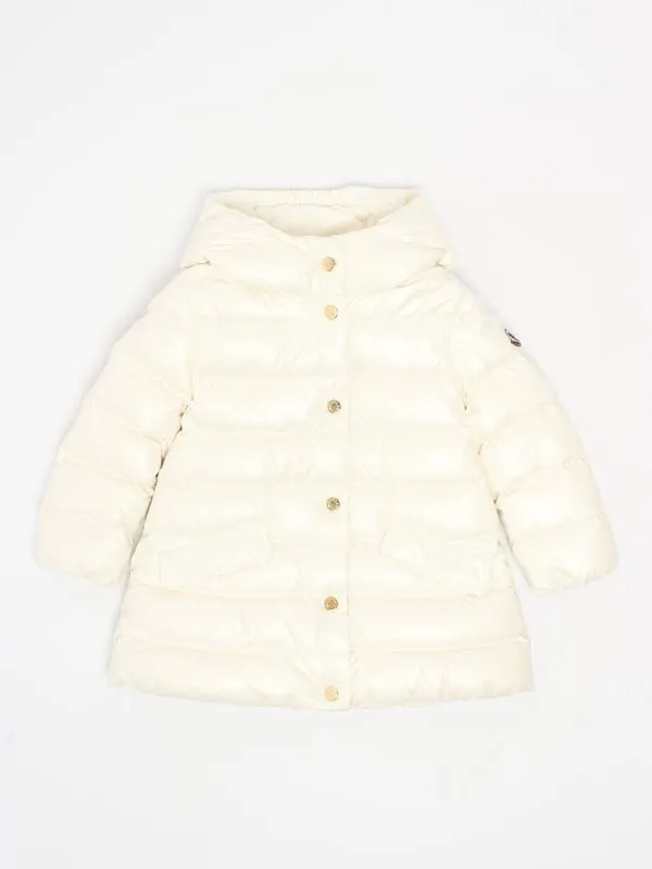 MONCLER  Piumino neonato Moncler Ibida lungo in piuma Panna