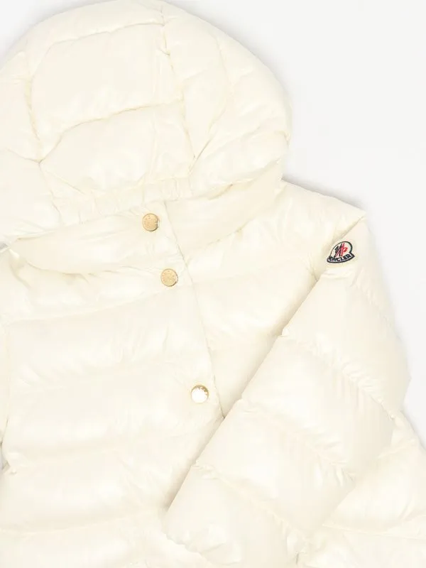 MONCLER  Piumino neonato Moncler Ibida lungo in piuma Panna