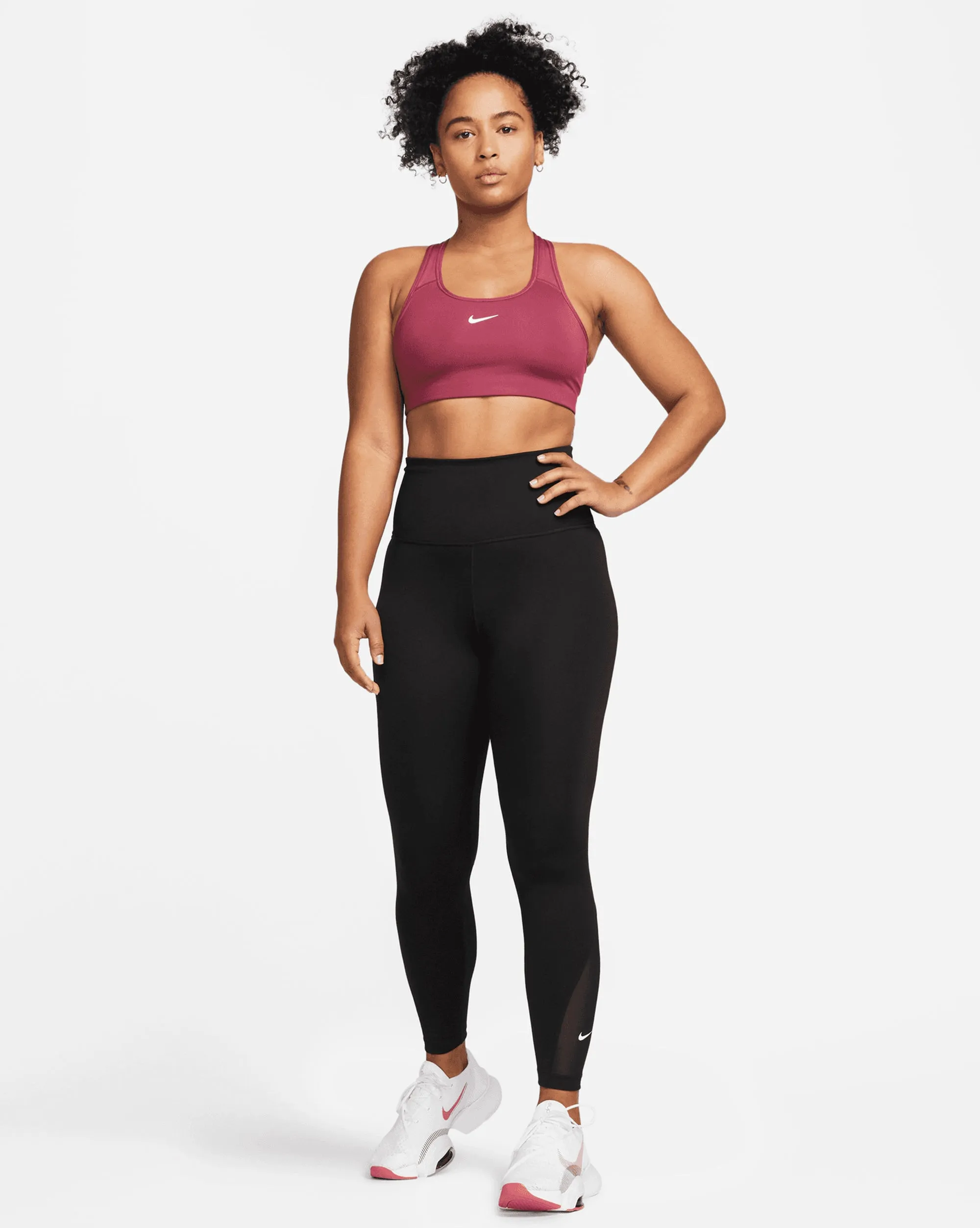 Nike Bra Dri-FIT Swoosh 1-Piece Pad Rosa Donna