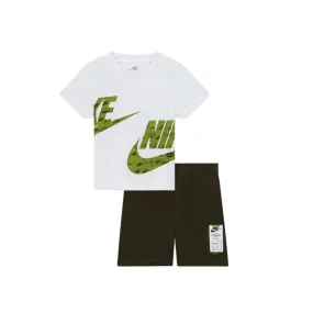 Nike children's Club set, short sleeve t-shirt and shorts 86L775-F84 white-green