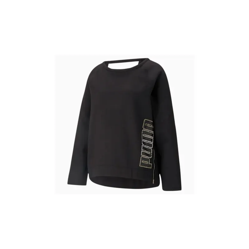 PUMA DONNA FELPA MOTO CREW SWEATSHIRT COLORE NERO