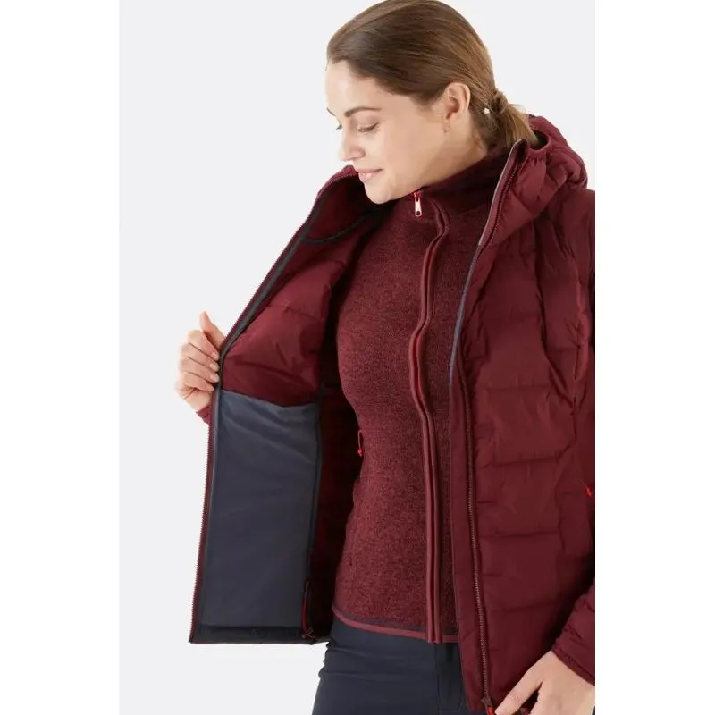 Rab Cubit Stretch Down Hooded Jacket (Deep Heather) Donna